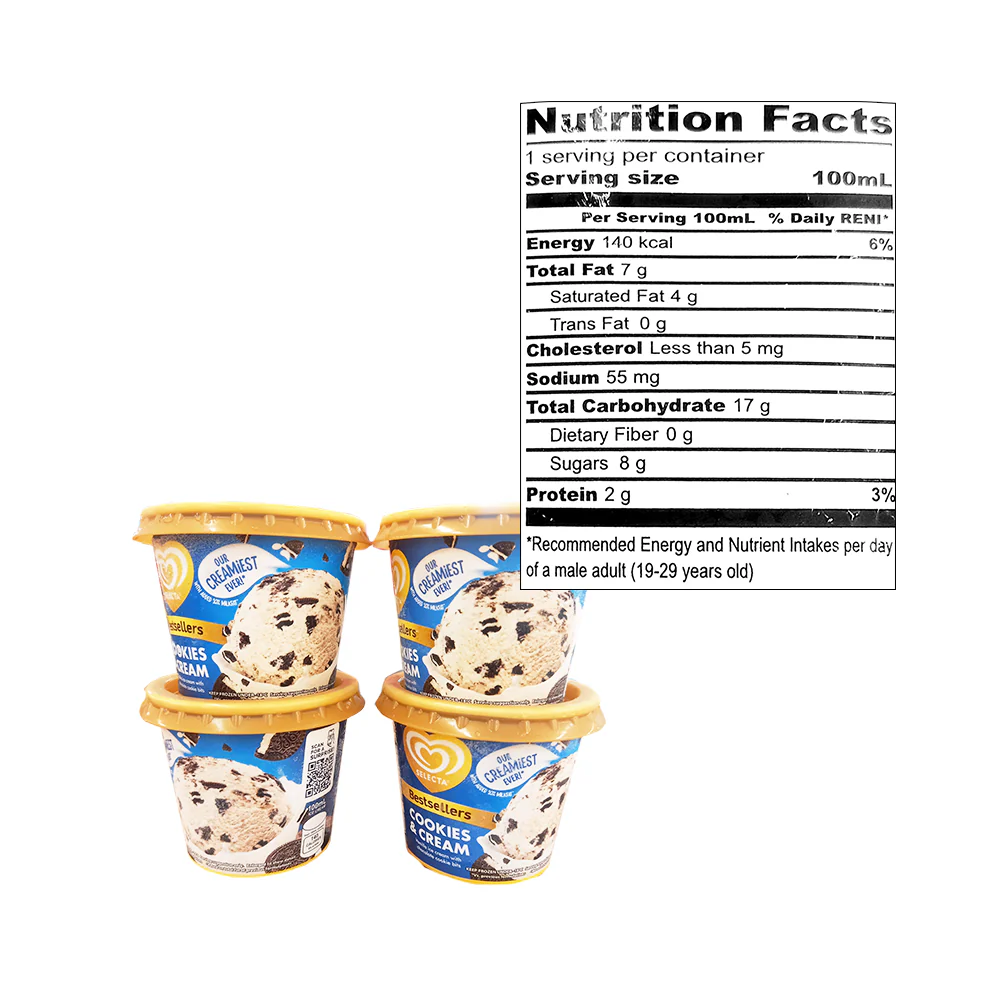 Selecta Cups Cookies And Cream 100ml x 4's - Image 2