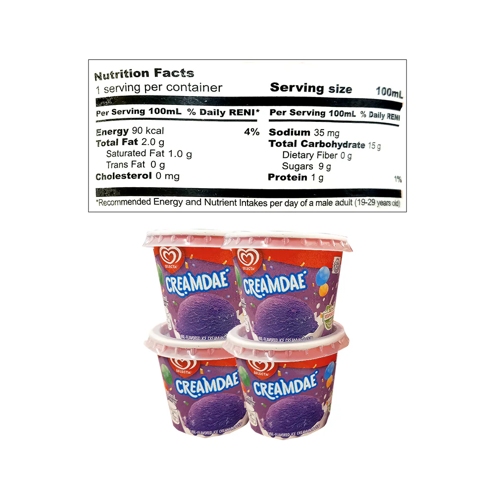 Selecta Cups Ube Creamdae 100ml x 4's - Image 2