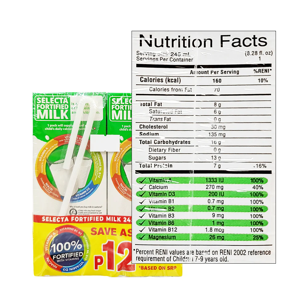 Selecta Fortified Filled Milk 245ml x 2's - Image 2