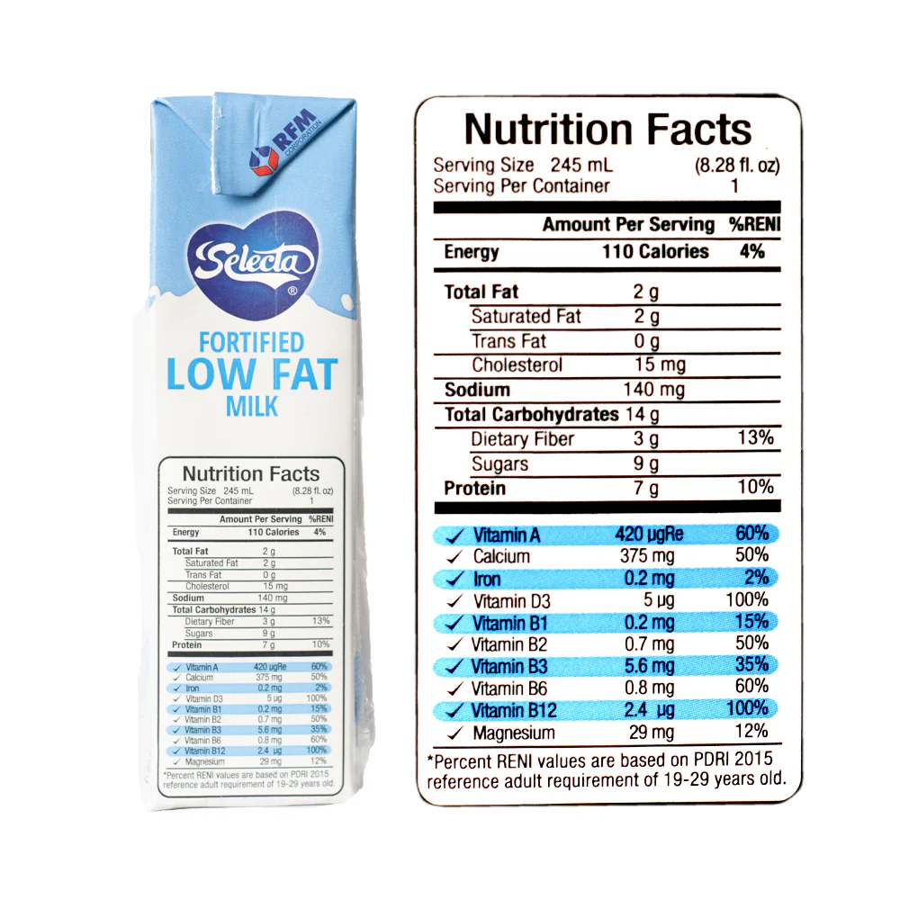 Selecta Fortified Filled Milk Low Fat 245ml - Image 3