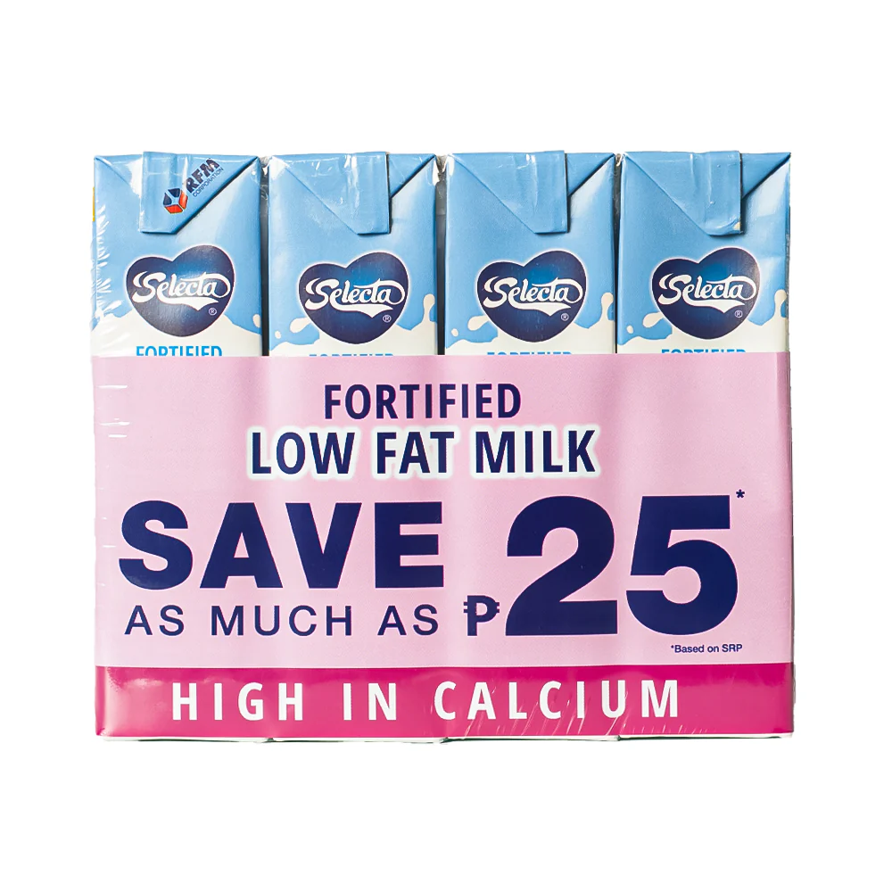 Selecta Fortified Filled Milk Low Fat 245ml x 4's - Image 2