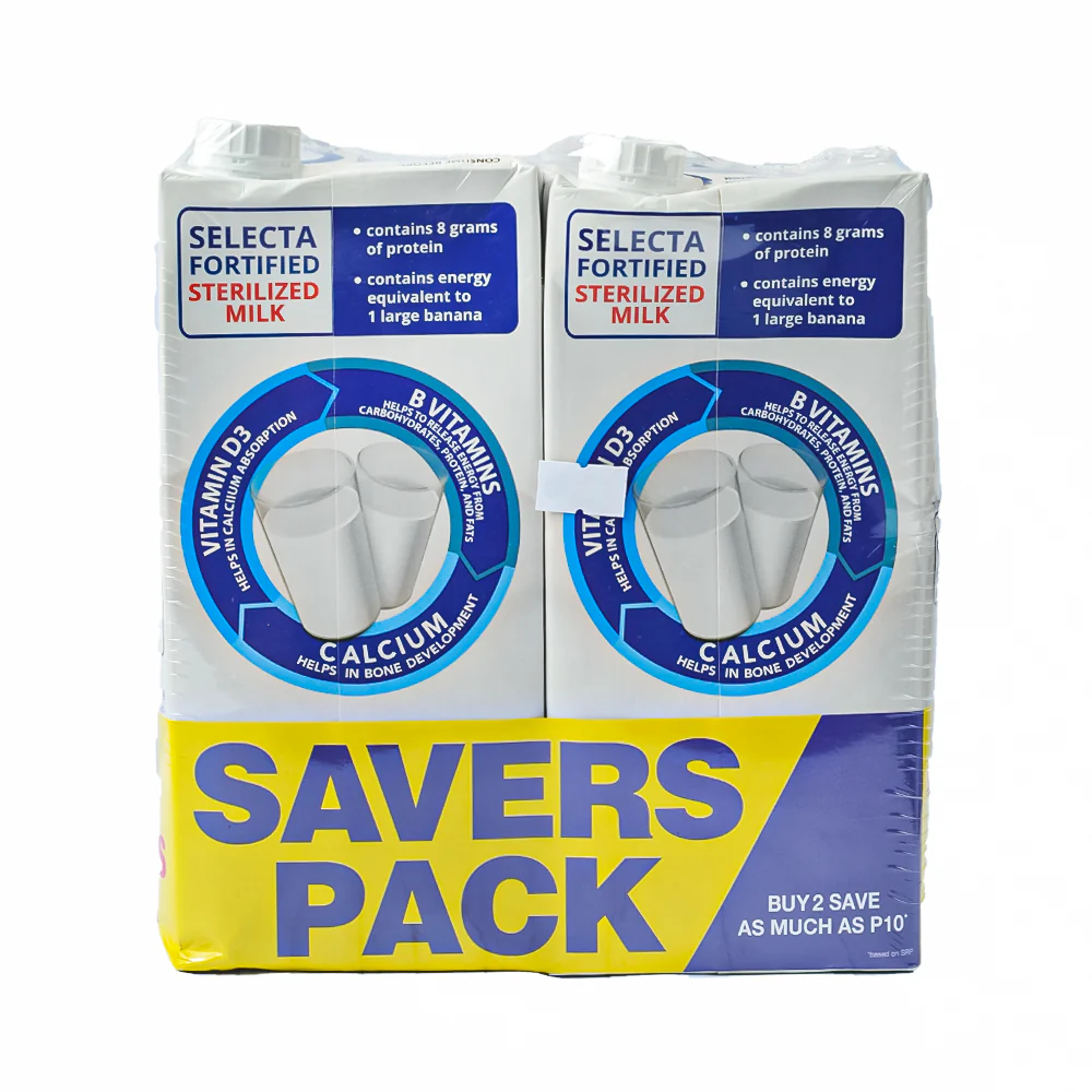 Selecta Fortified Sterilized Milk 1L x 2's Savers Pack - Image 2