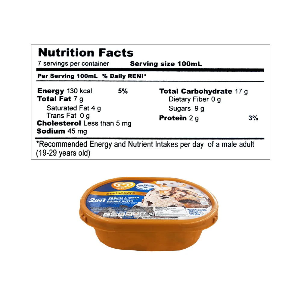Selecta Ice Cream 2-In-1 Double Dutch + Cookies And Cream 750ml - Image 2
