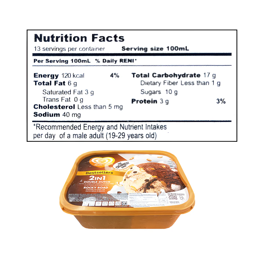 Selecta Ice Cream 2-In-1 Double Dutch + Rocky Road 1.3L - Image 2