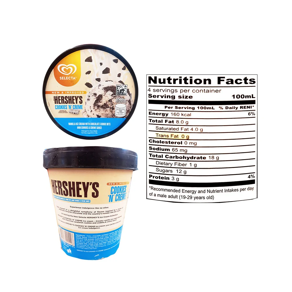 Selecta Ice Cream Hershey's Cookies And Creme 475ml - Image 2