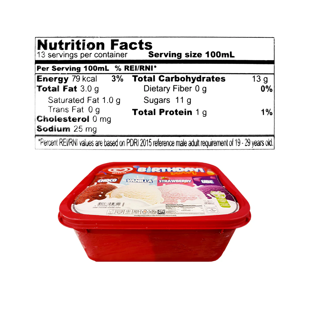 Selecta IH Birthday 3 in 1 + 1 Choco Vanilla Strawberry Ube 1.3L - Image 2
