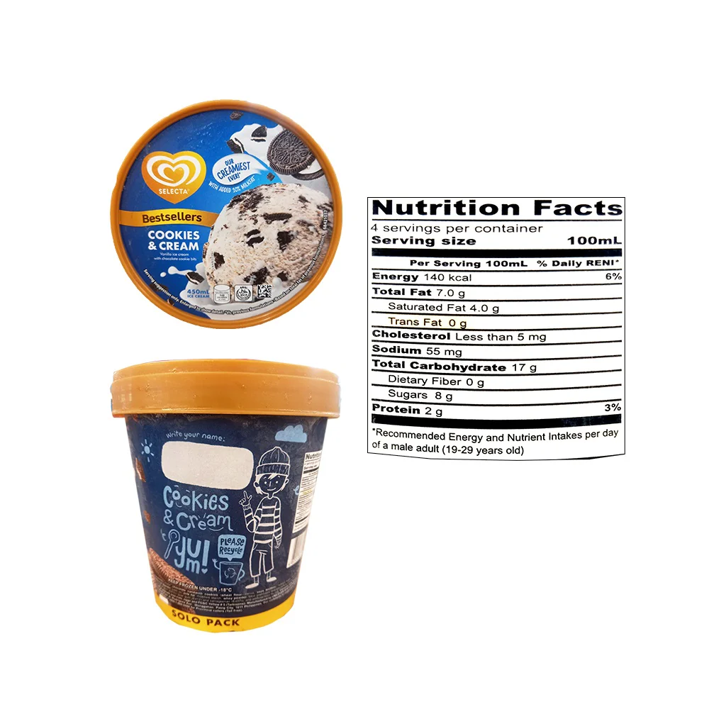 Selecta Solo Pack Ice Cream Cookies & Cream 450ml - Image 2