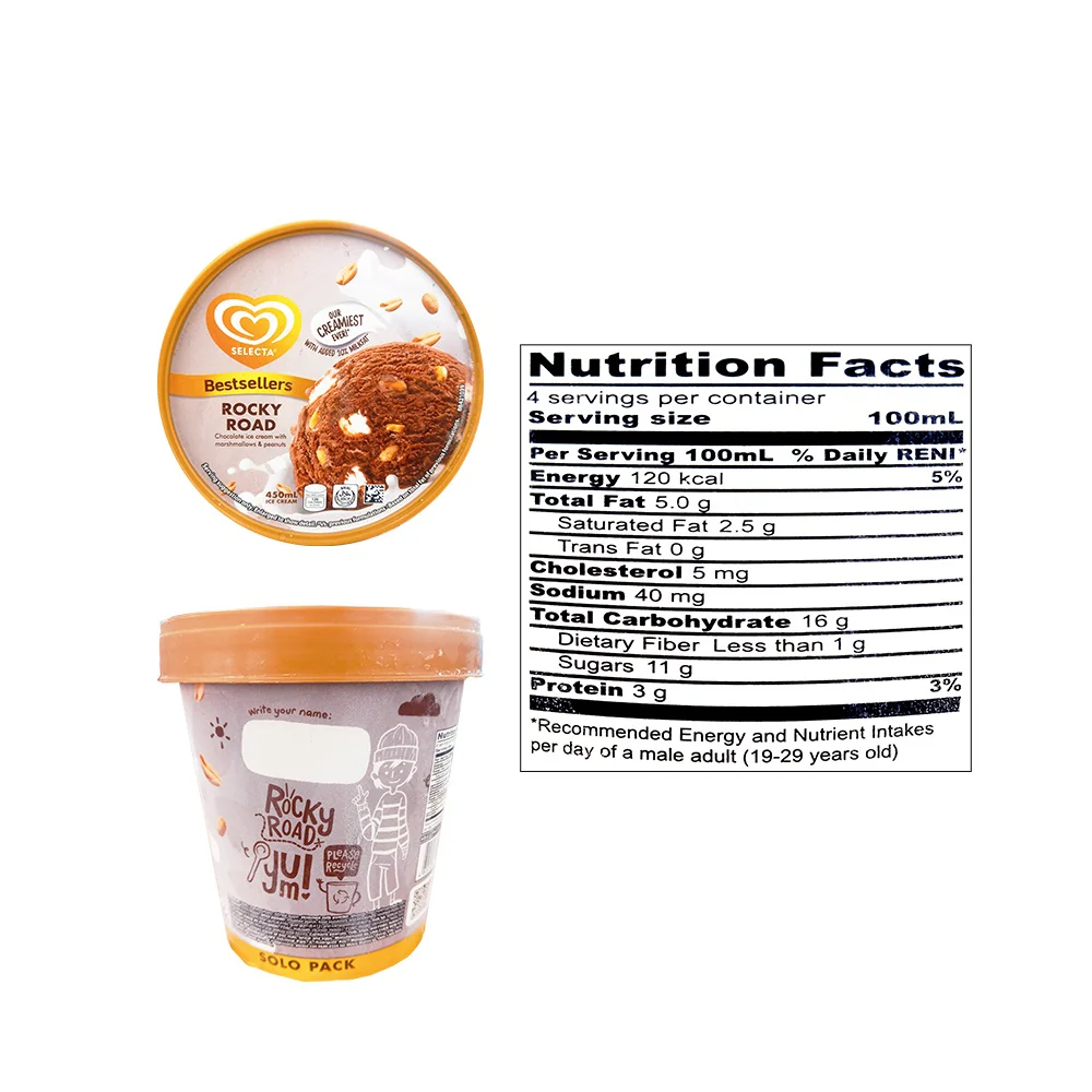 Selecta Solo Pack Ice Cream Rocky Road 450ml - Image 2