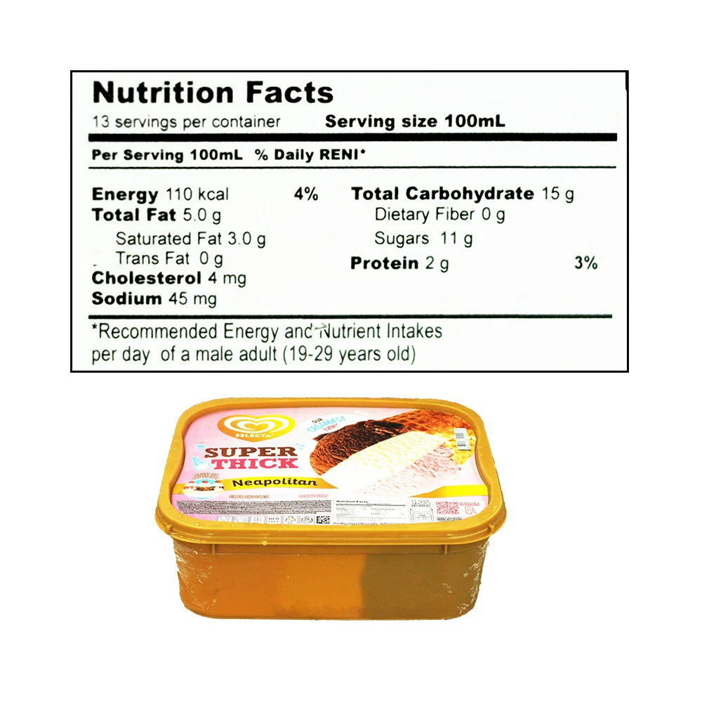 Selecta Super Thick Neapolitan Ice Cream 1.3L - Image 2