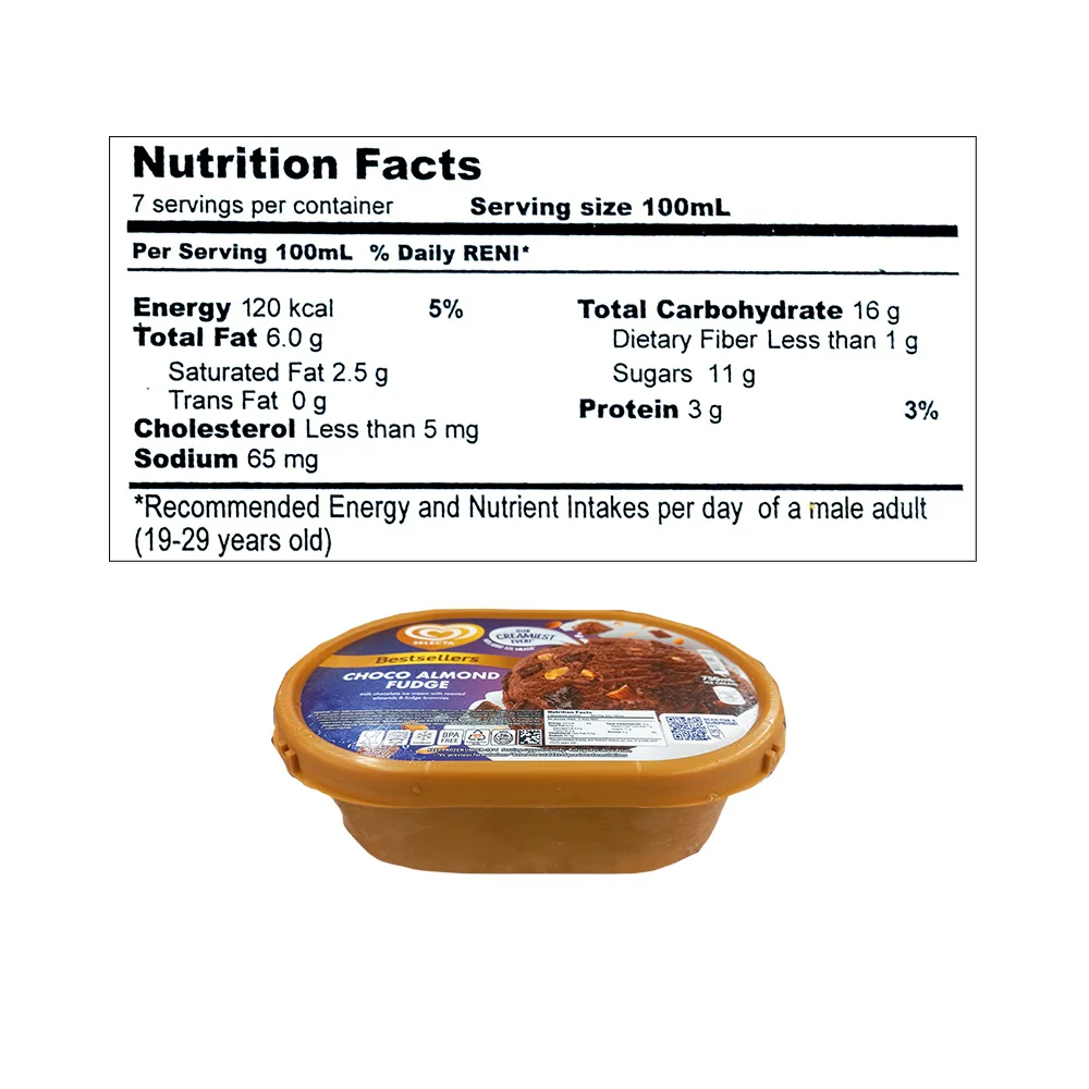 Selecta Supreme Ice Cream Choco Almond Fudge 750ml - Image 2