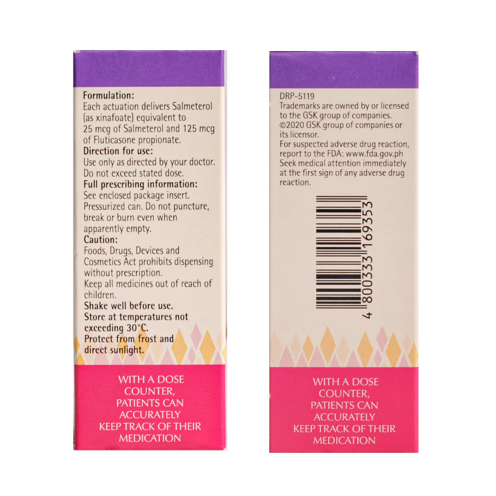Seretide Inhaler 25mcg/125mcg Suspension 120 Doses - Image 3
