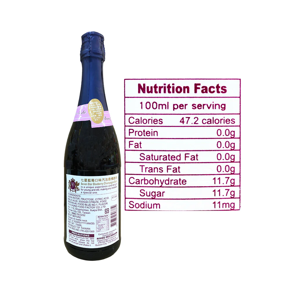 Seven Star Champagne Soda Blueberry 750ml - Image 2