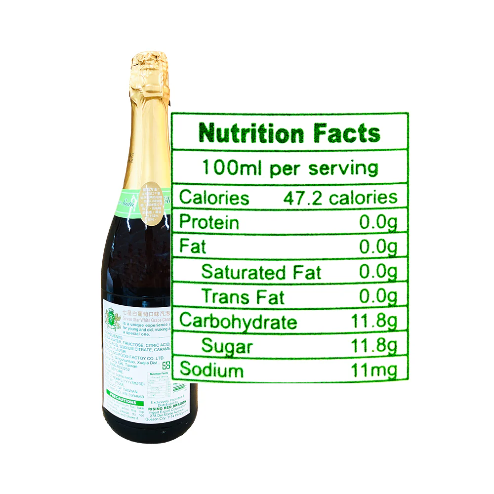 Seven Star Champagne Soda White Grape 750ml - Image 2