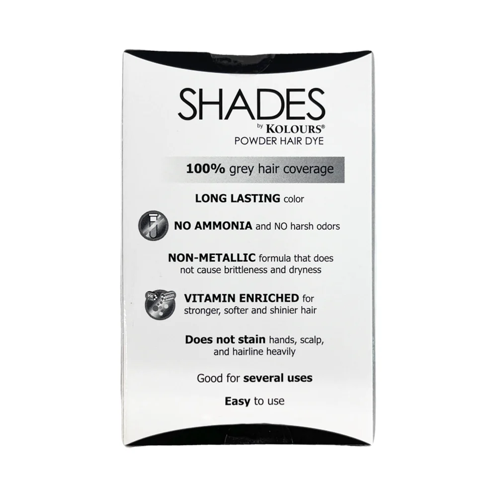 Shades By Kolours Powder Hair Dye Black 9g - Image 2