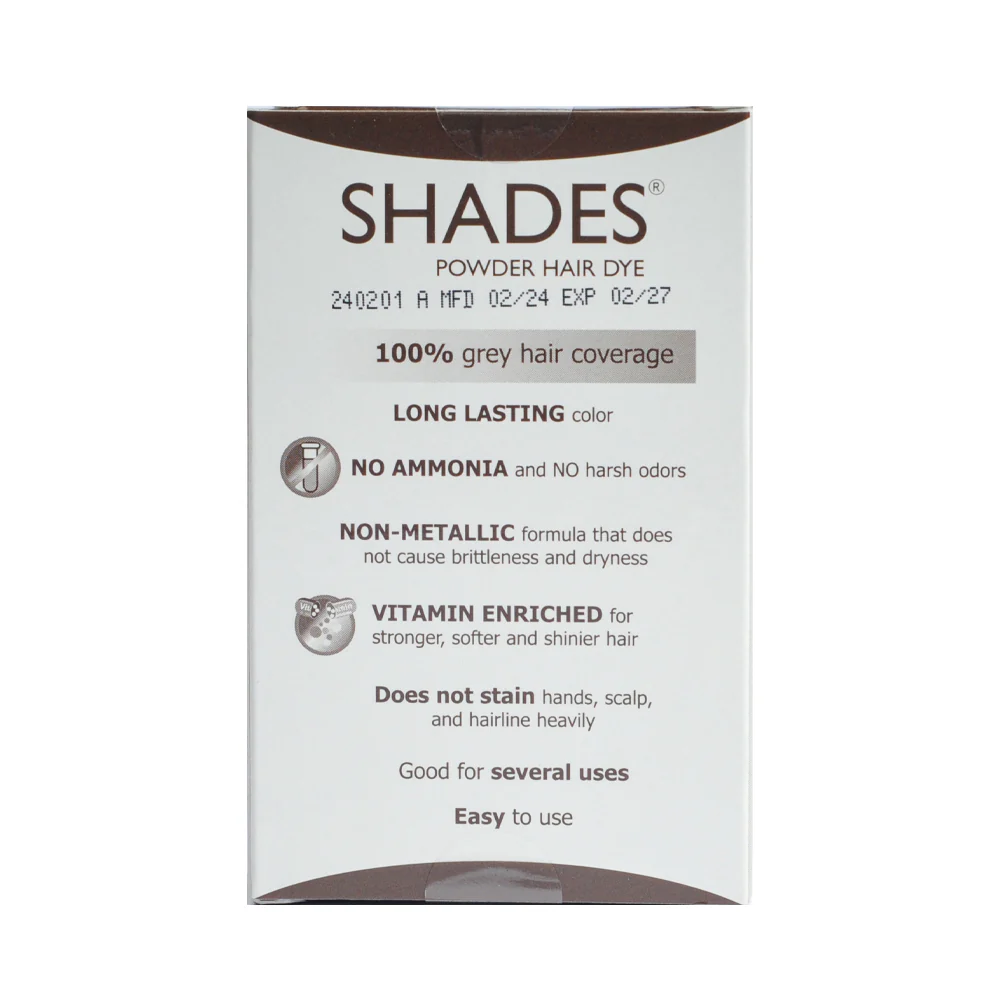 Shades By Kolours Powder Hair Dye Brown Black 9g - Image 2