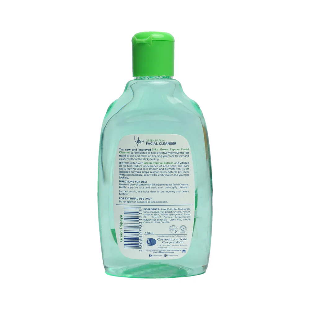 Silka Facial Cleanser Green Papaya 150ml - Image 2