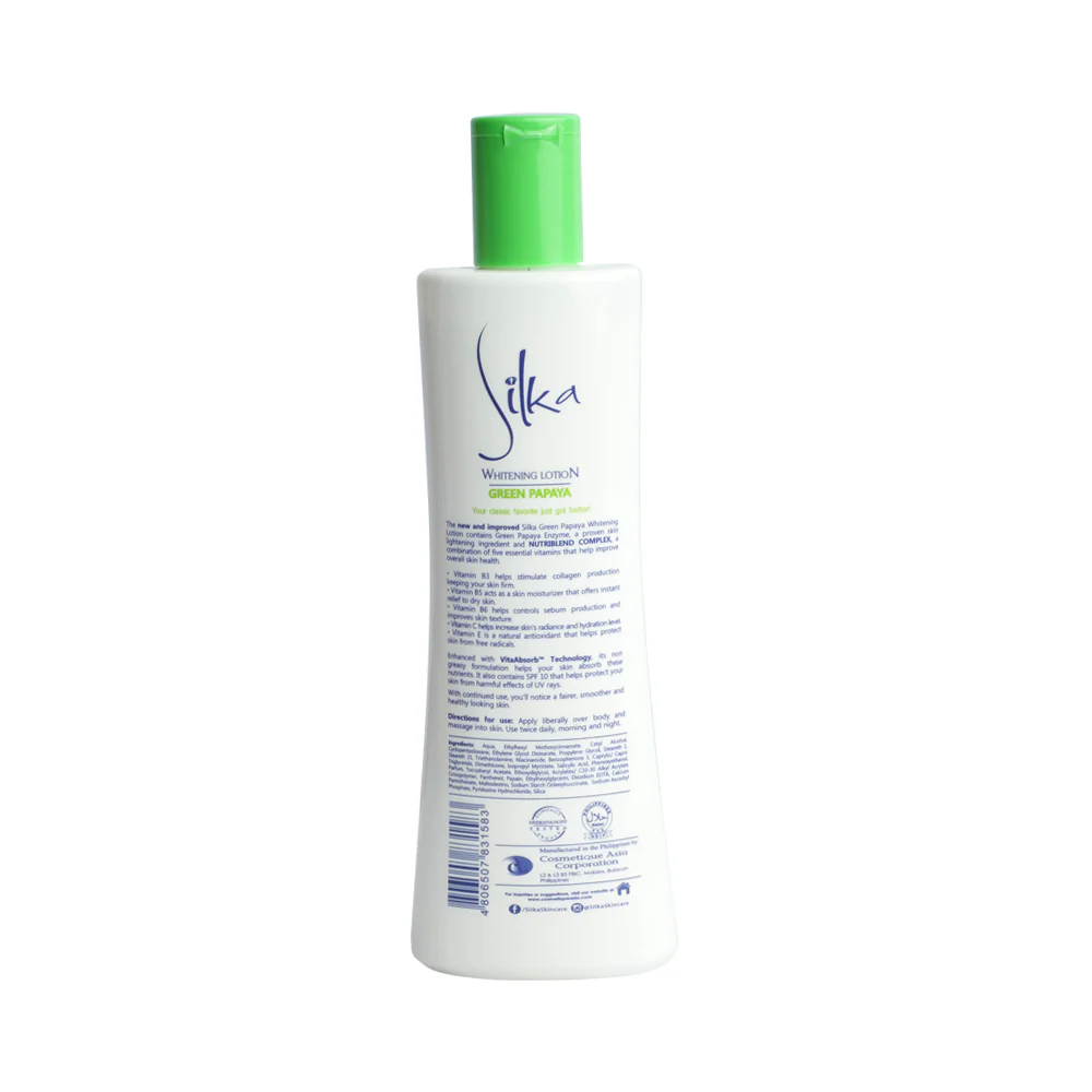 Silka Green Papaya Whitening Lotion SPF 10 300ml - Image 2