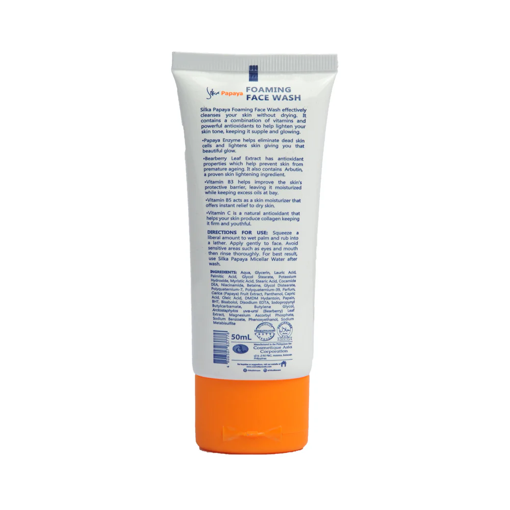 Silka Papaya Foaming Facial Wash 50ml - Image 2