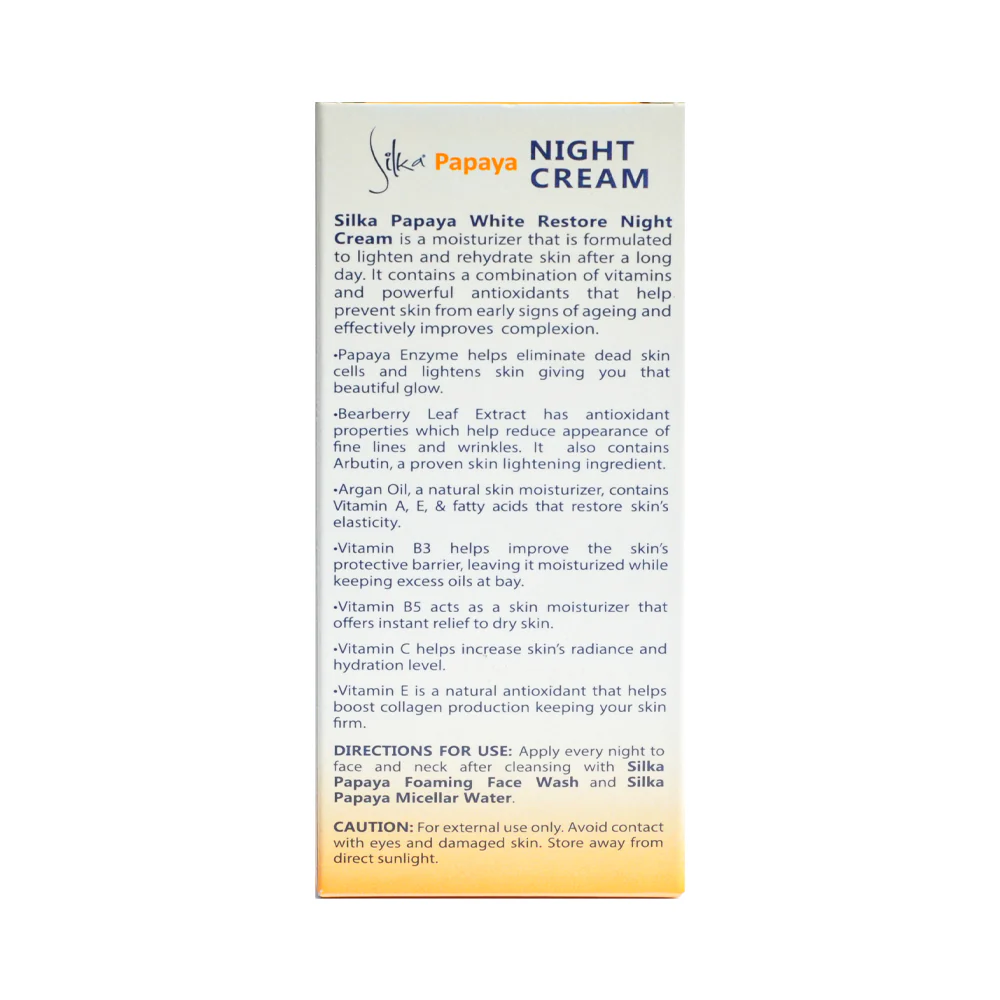 Silka Papaya Night Cream White Restore 30ml - Image 2