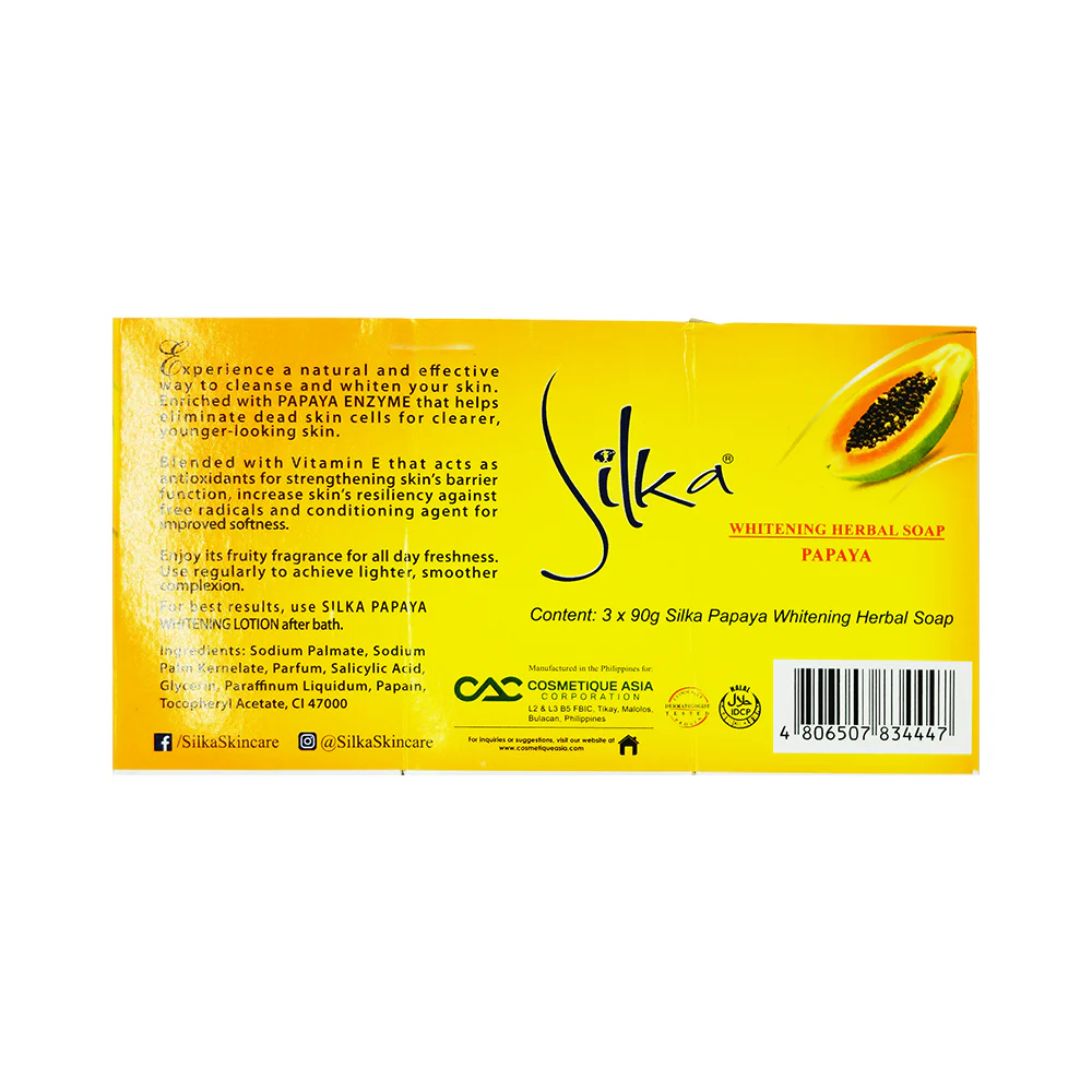 Silka Papaya Soap Triple Sulit Pack 90g x 3's - Image 2