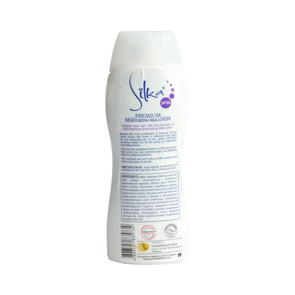 Silka Premium Moisturizing Milk Lotion Avocado Oil SPF 23 100ml - Image 2