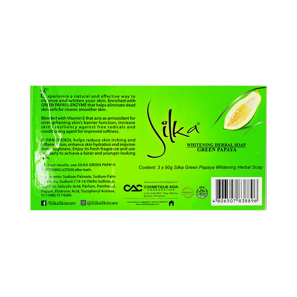 Silka Soap Green Papaya Triple Pack 90g x 3's - Image 2