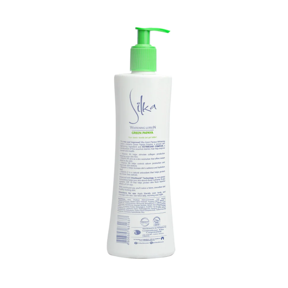 Silka Whitening Lotion Green Papaya SPF 10 With Pump 500ml - Image 2