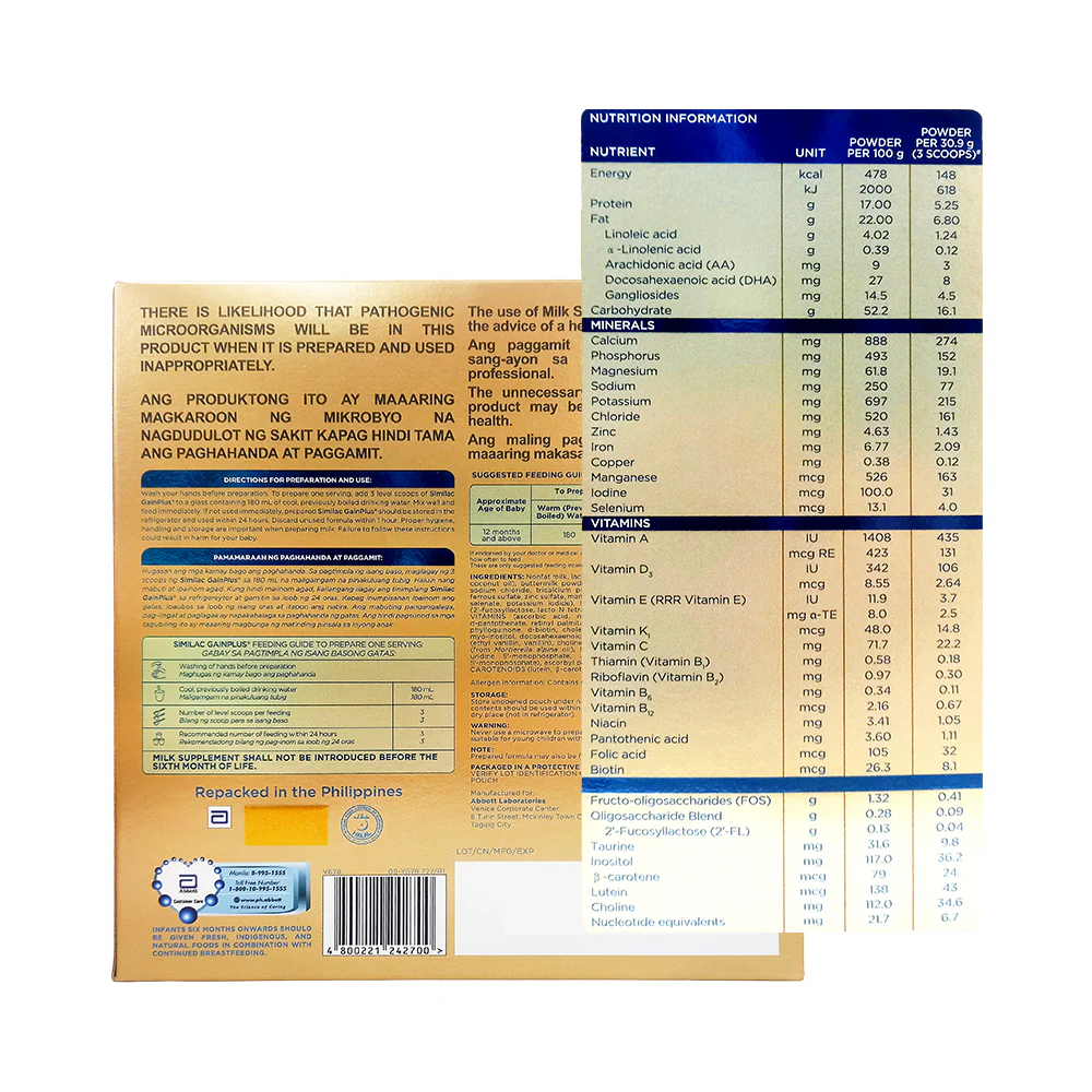Similac 5HMO Gain Plus Three 1200g - Image 2