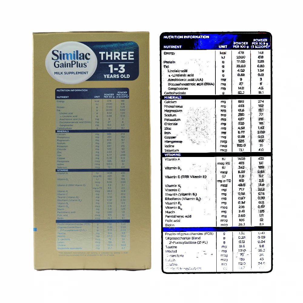 Similac 5HMO Gain Plus Three 900g - Image 3