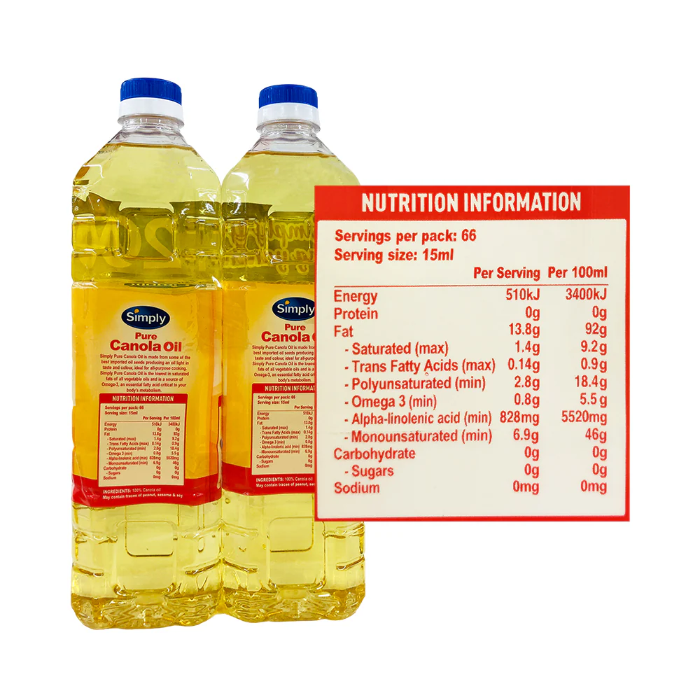 Simply Canola Oil Twin Saver's Pack 1L x 2's - Image 2