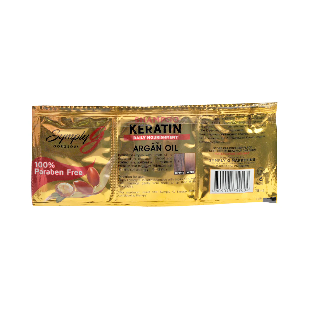 Simply G Keratin Shampoo With Argan Oil 22ml x 12's - Image 2