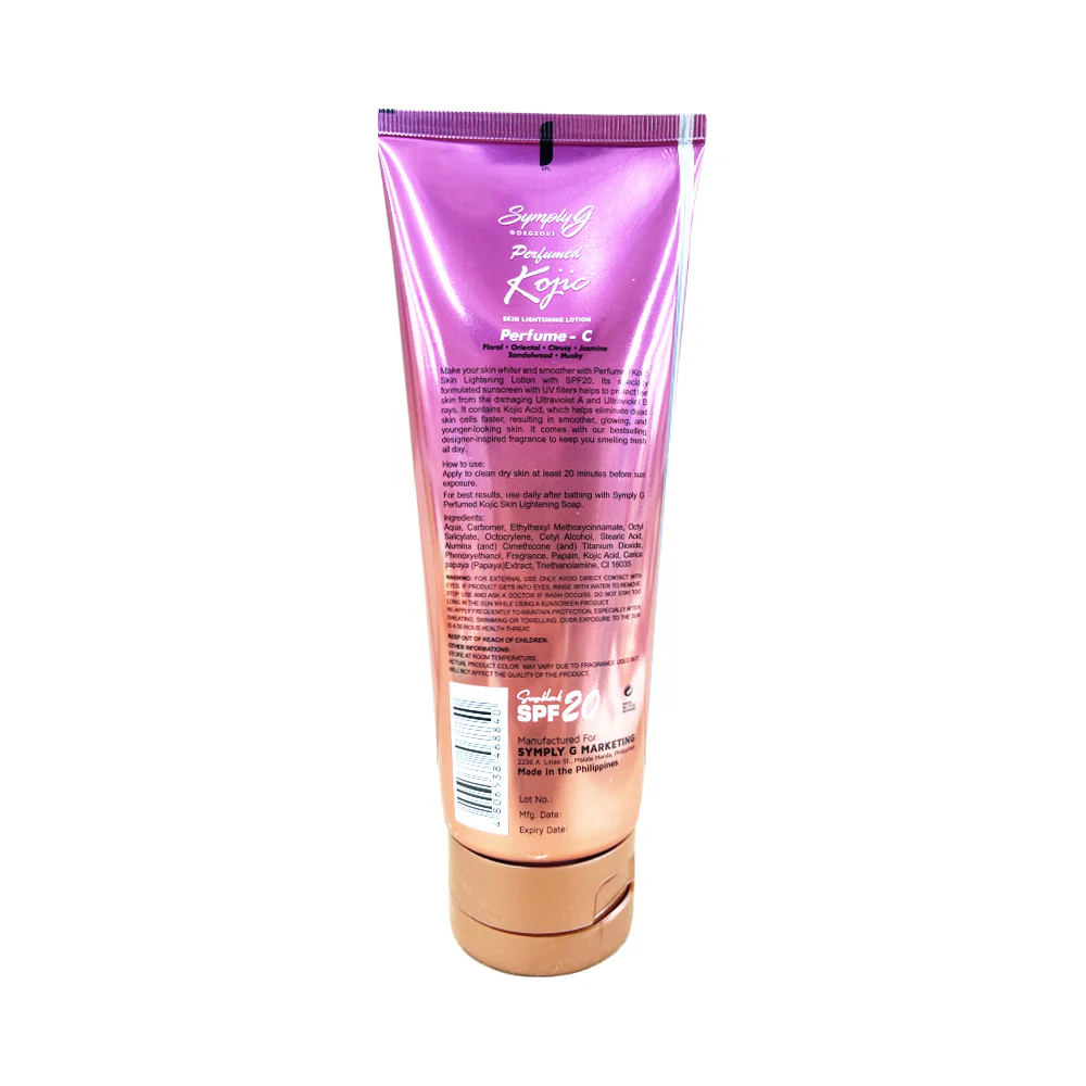 Simply G Perfumed Skin Lightening Lotion C SPF 20 220ml + Simply G Perfume C Soap Bar - Image 2