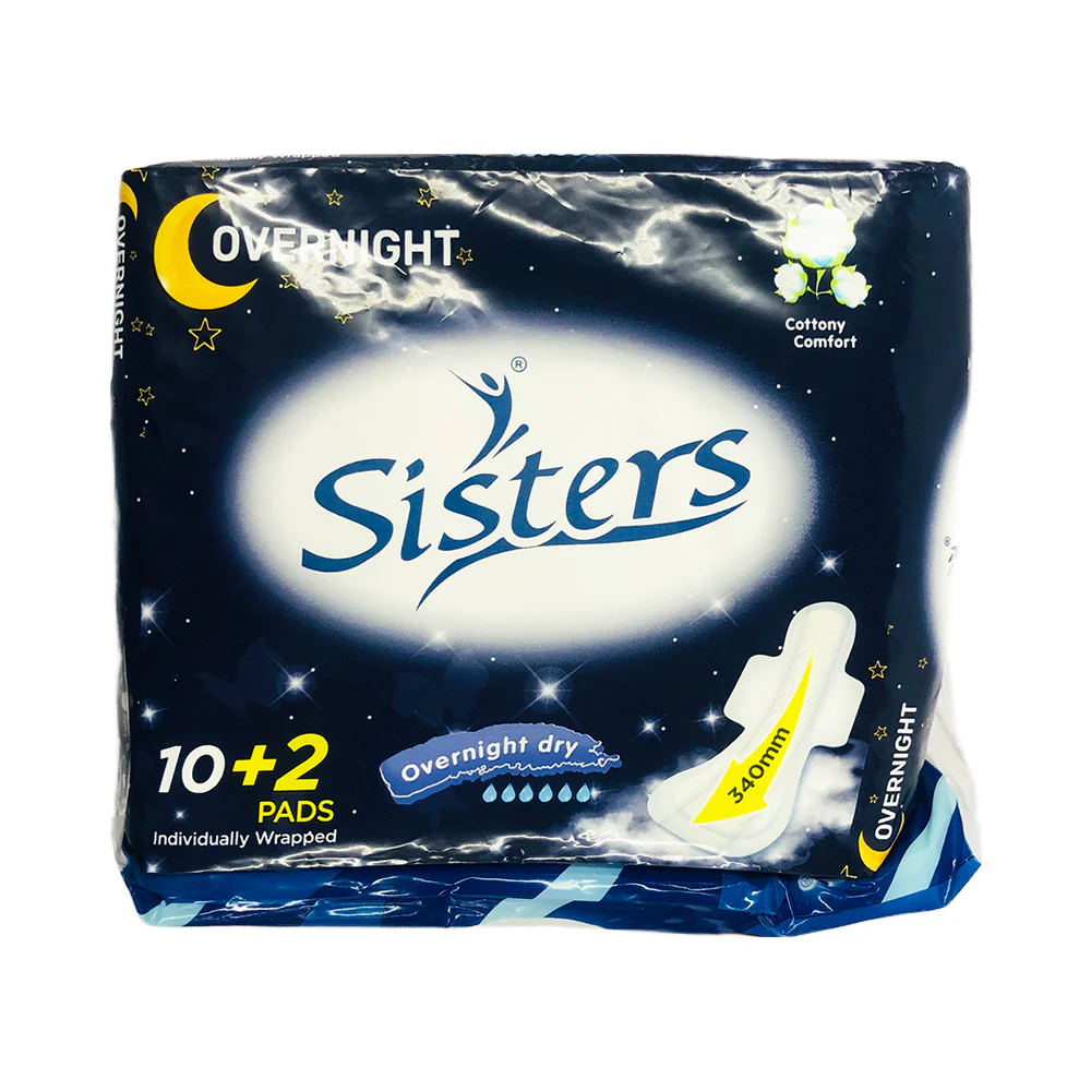Sisters Cottony Comfort Overnight Dry 10's + 2
