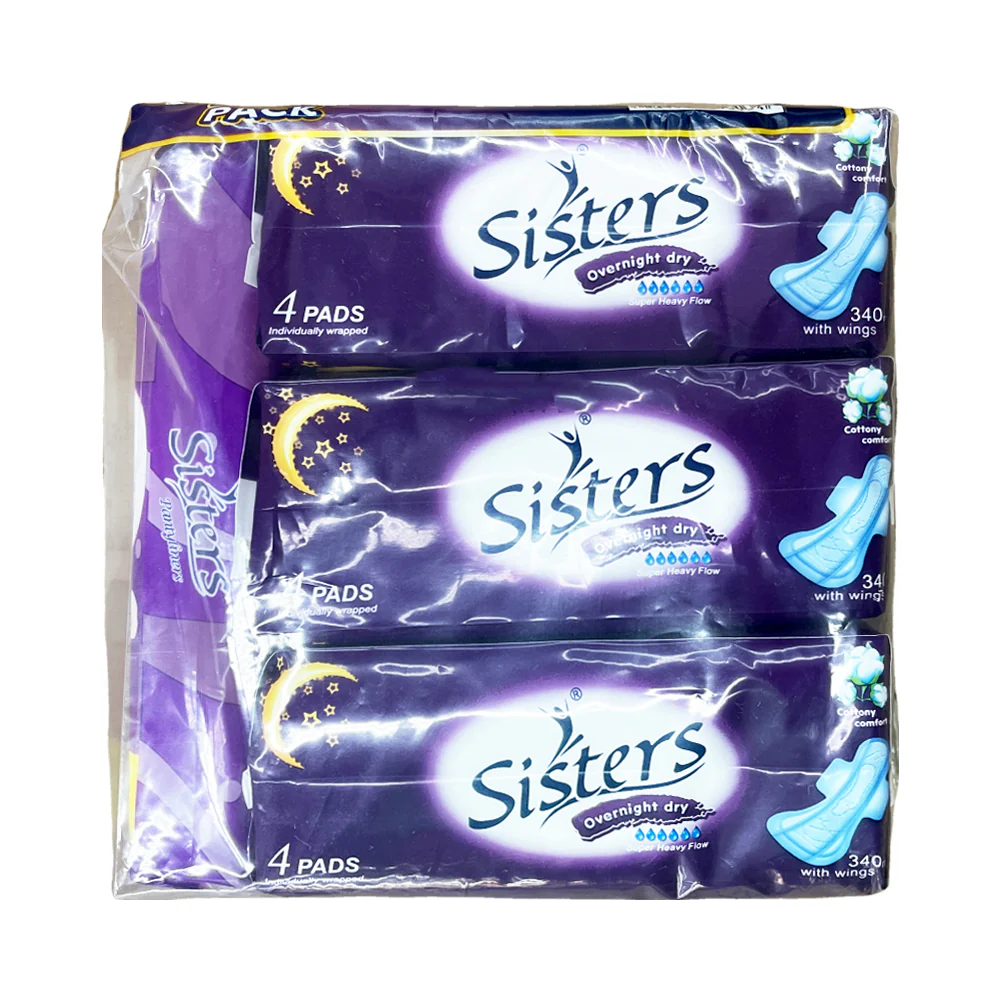 Sisters Cottony Overnight Sanitary Napkin With Wings 4 Pads Promo Pack - Image 2