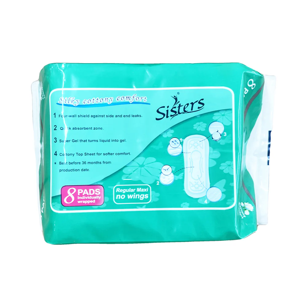 Sisters Napkin Day Use Regular Maxi Non Wings 8 Pads - Image 2