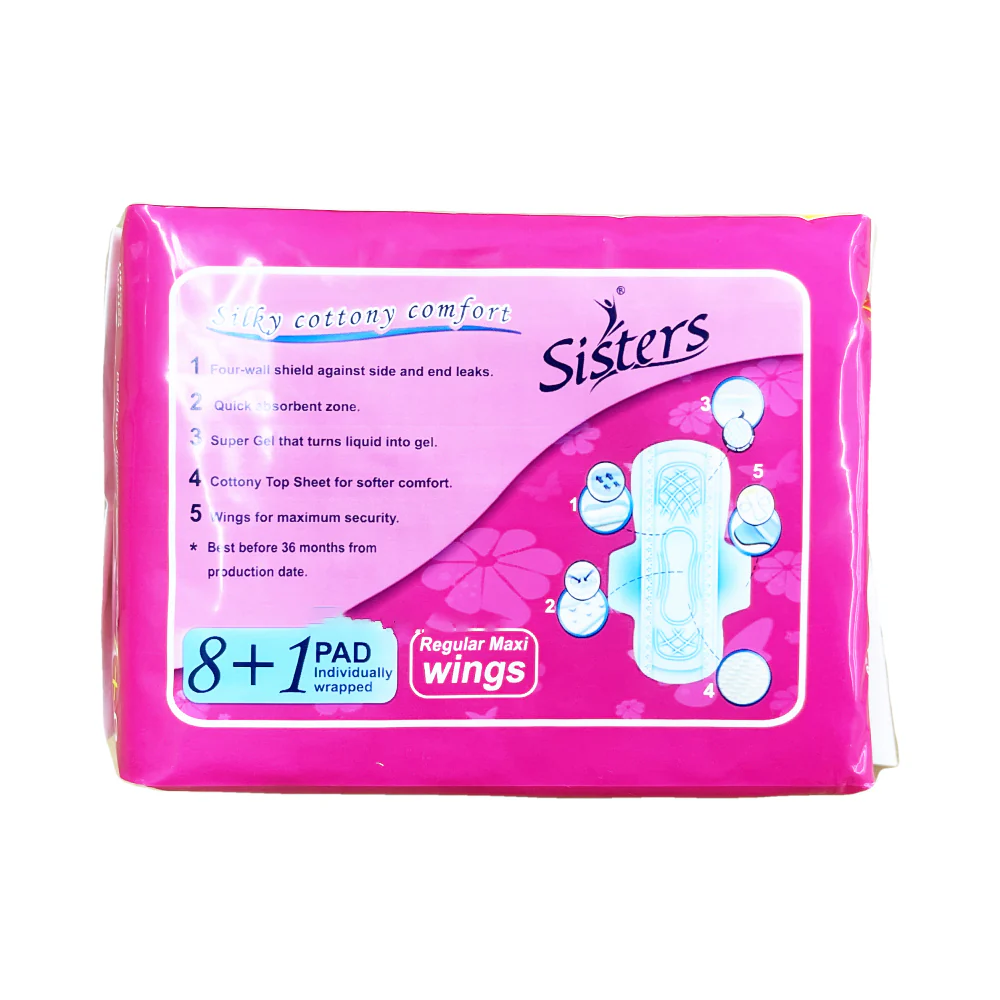 Sisters Napkin Day Use Silk Floss With Wings 8 Pads - Image 2