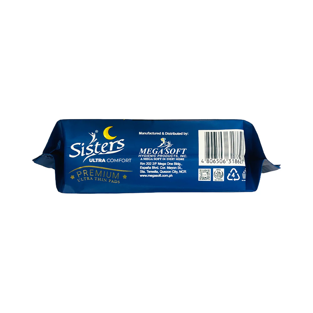 Sisters Premium Ultra Thin Pads Night Use With Wings 6's - Image 3