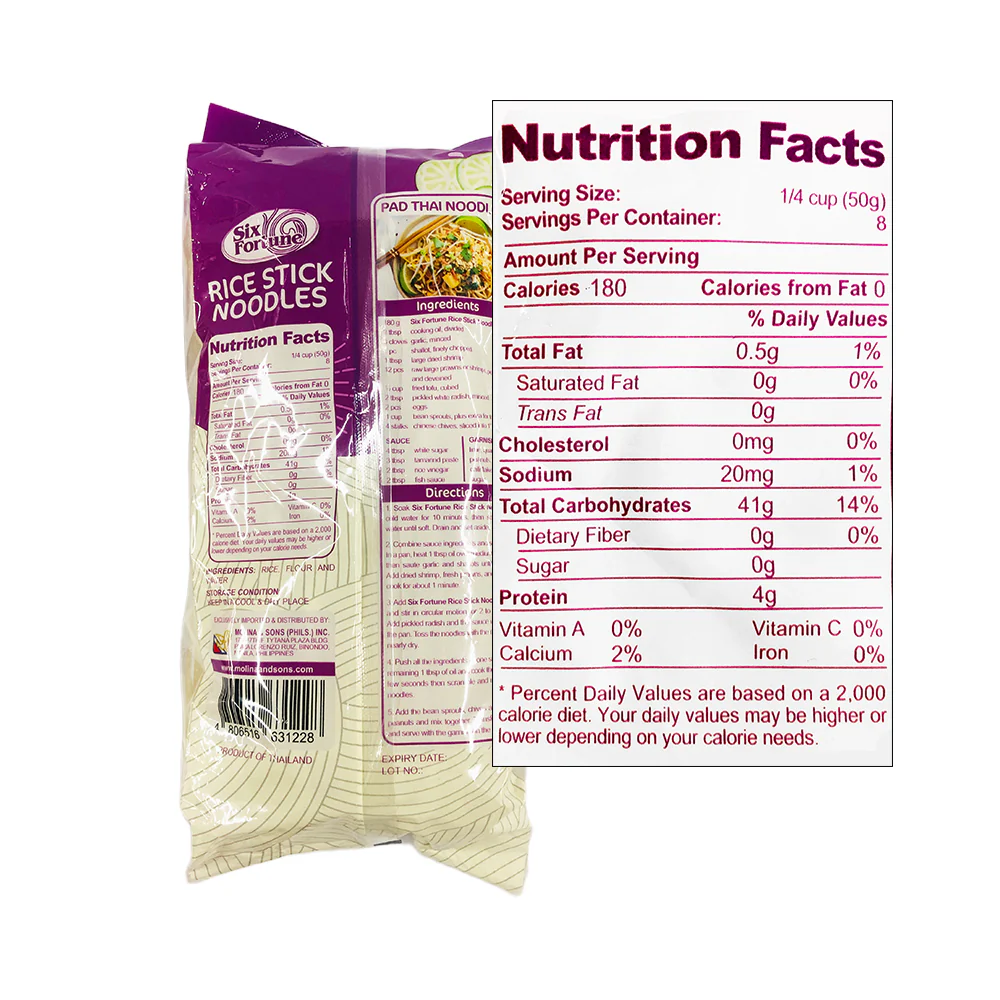 Six Fortune Rice Stick Noodles Hofan 5mm (375g) - Image 2