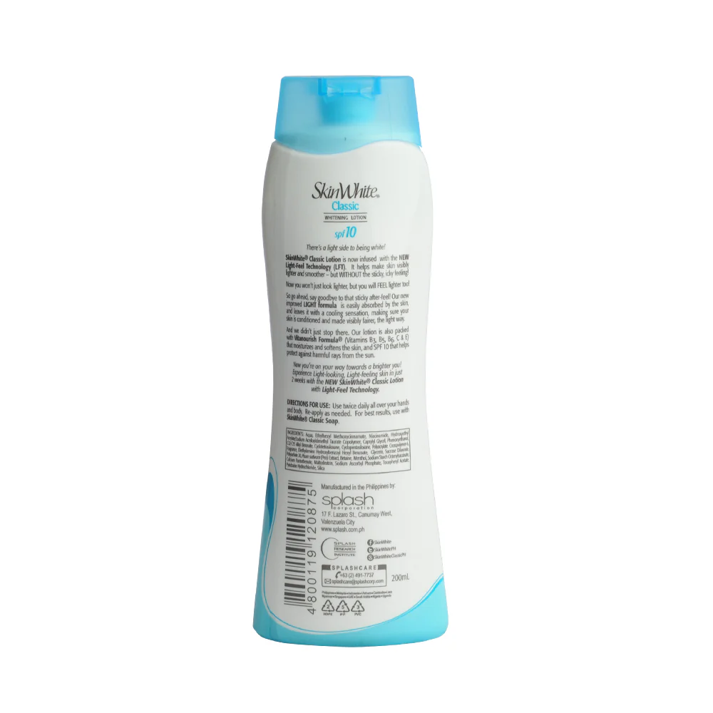 Skin White Whitening Lotion Classic Light SPF 10 200ml - Image 2