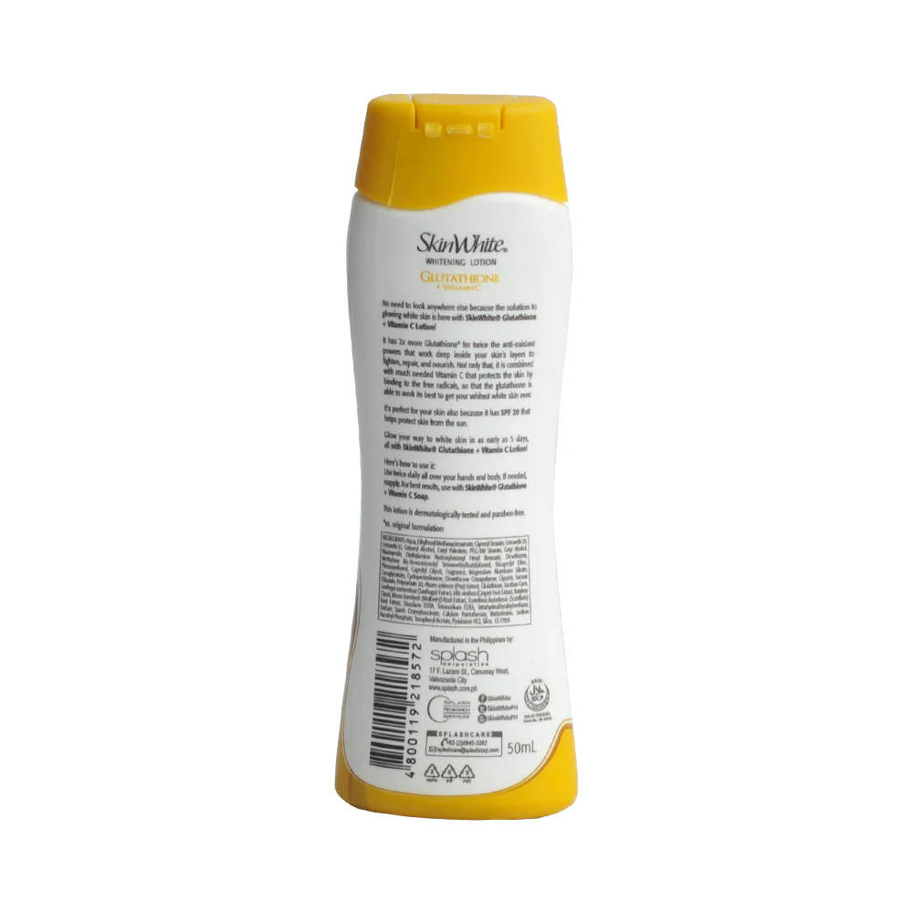 Skin White Whitening Lotion Gluta + Vitamin C SPF 20 50ml - Image 2