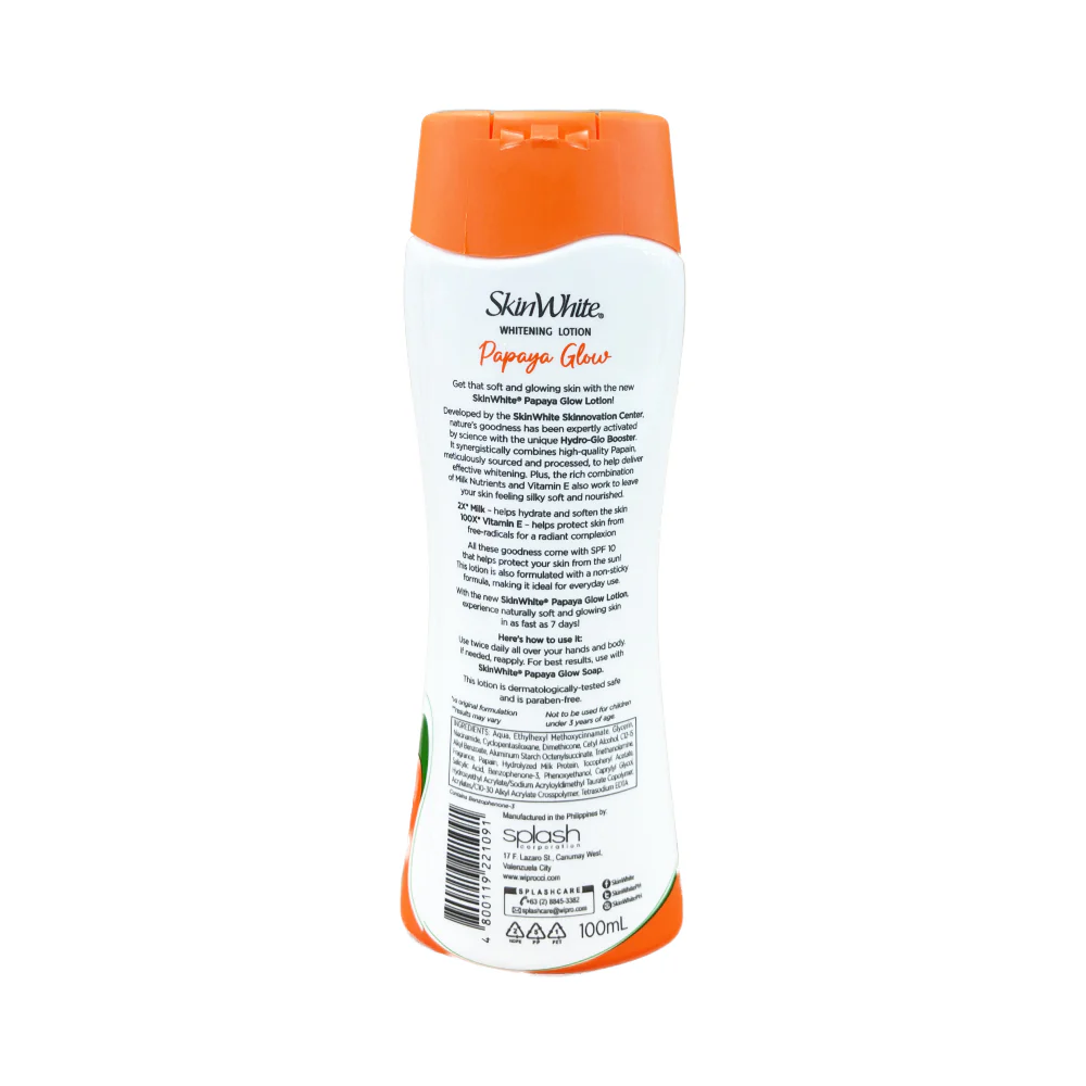 Skin White Whitening Lotion Papaya Milk SPF 10 100ml - Image 3