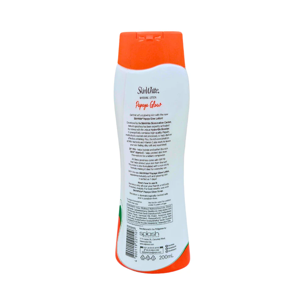 Skin White Whitening Lotion Papaya Milk SPF 10 200ml - Image 2