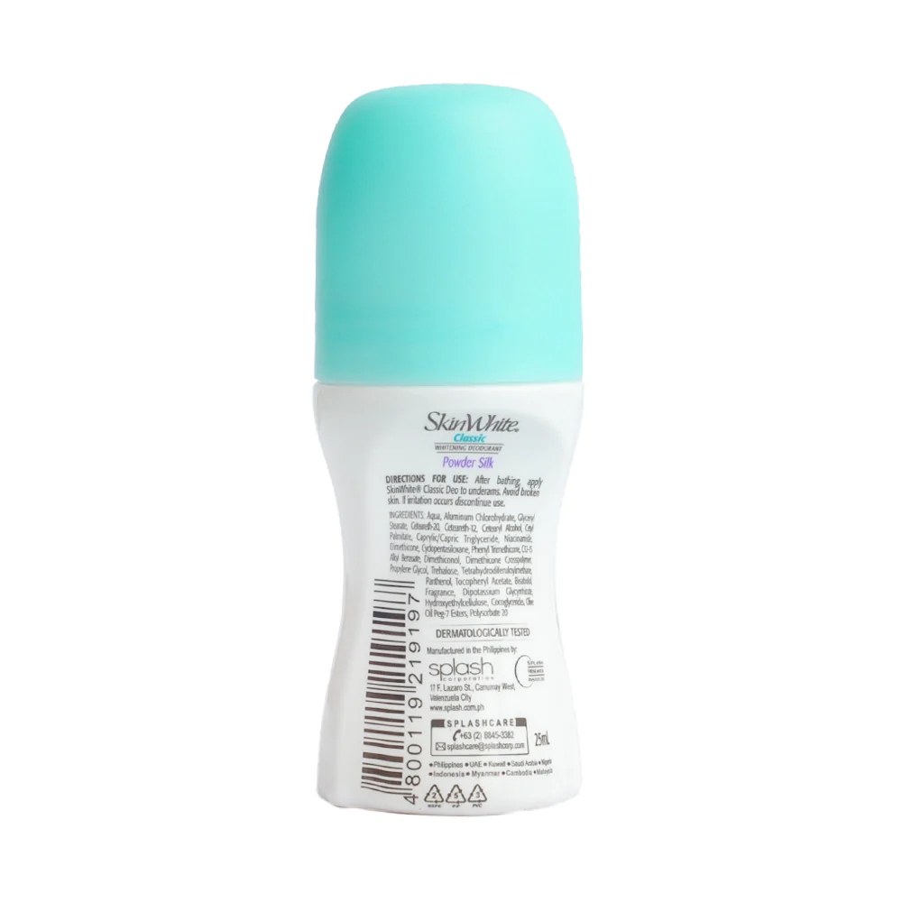 Skin White Whitening Roll On Powder Silk 25ml - Image 2