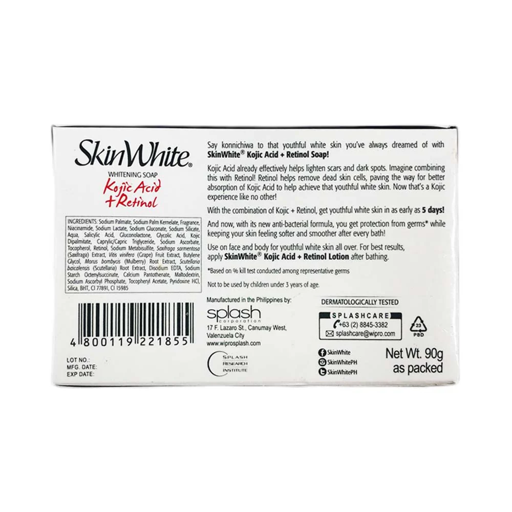 Skin White Whitening Soap Kojic Acid + Retinol 90g - Image 2