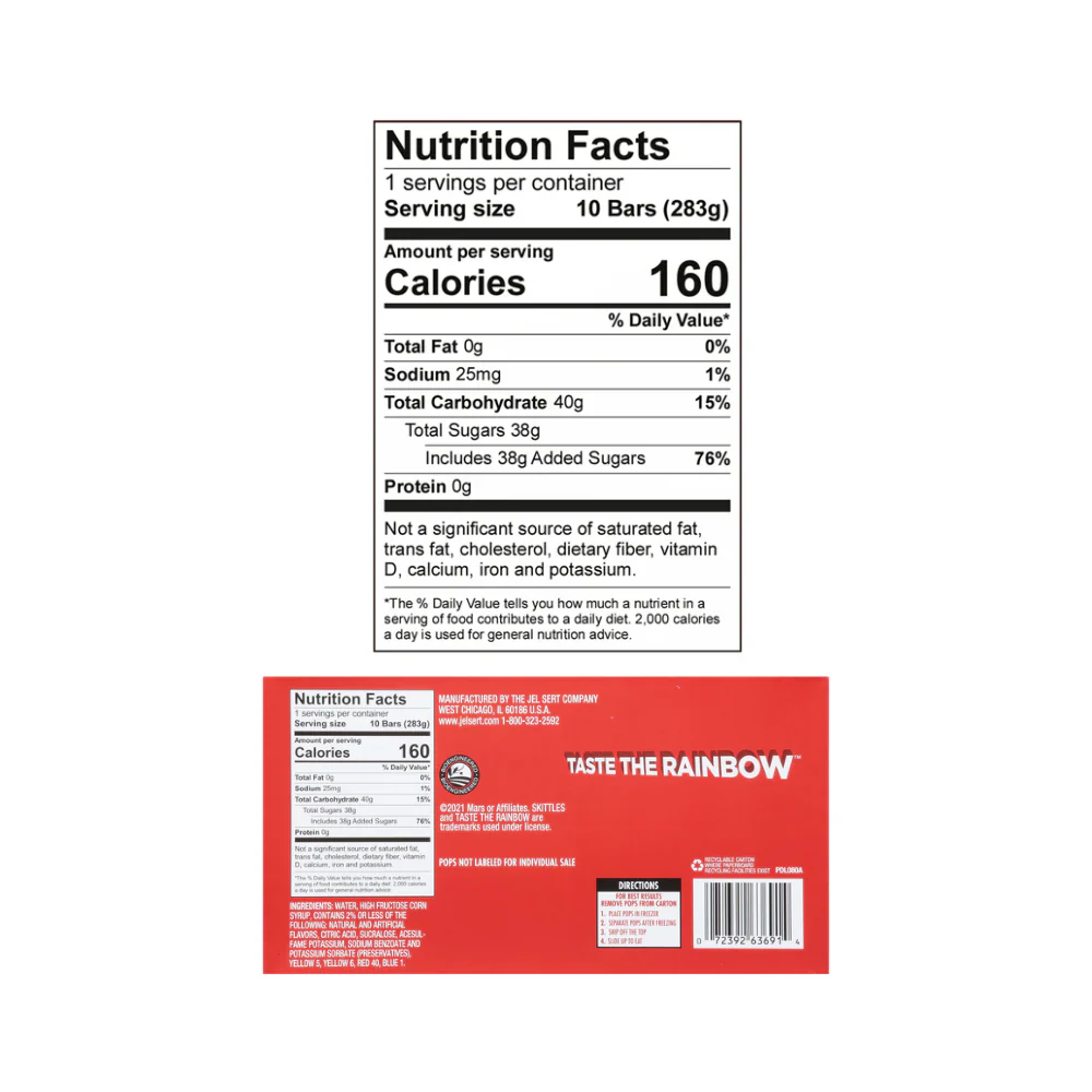 Skittles Freezer Pops Original 10's (283g) - Image 3