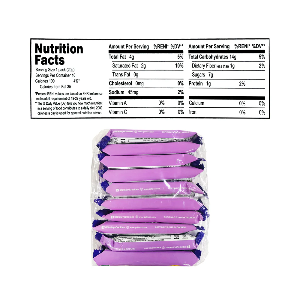 Smileys Blueberry Blast Cream Sandwich Cookies 20g x 10's - Image 3