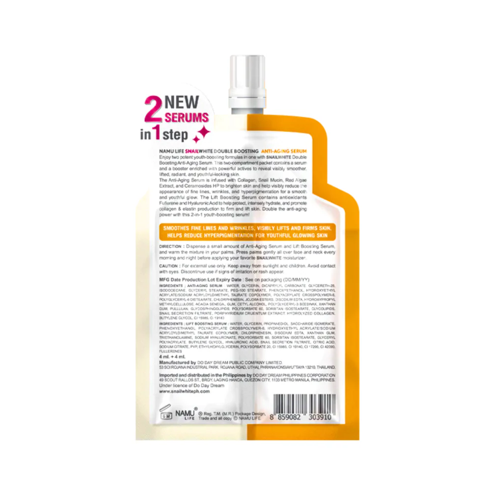 Snail White Double Boosting Anti-Aging Serum 4ml + 4ml - Image 3