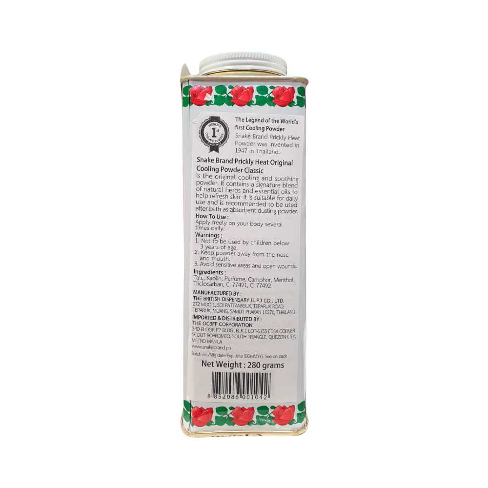 Snake Brand Prickly Heat Cooling Powder Classic - Image 3