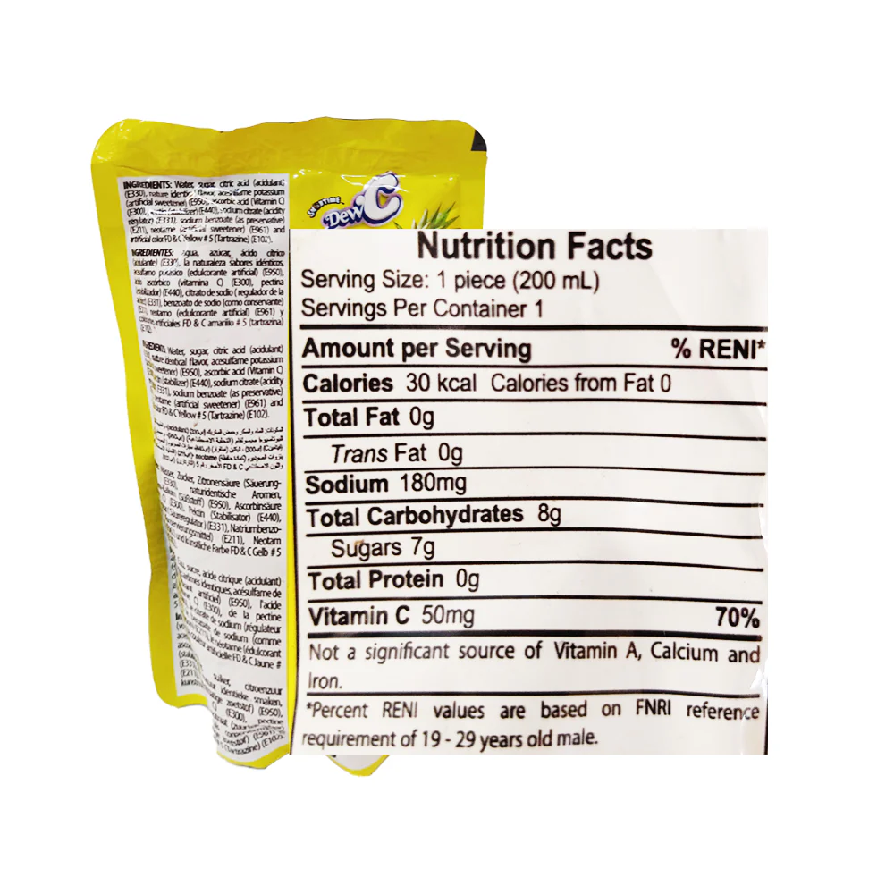 Snowtime Dew-C Juice Drink Pineapple 200ml - Image 2