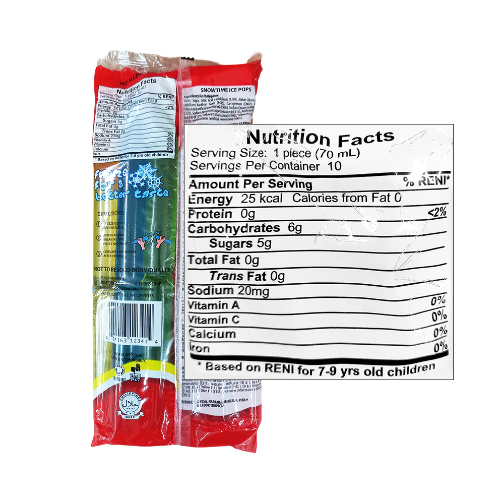 Snowtime Ice Pop Assorted 70ml x 10's - Image 2